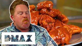 Casey Vs 4.5lb Ghost Pepper Wings | Man Vs Food