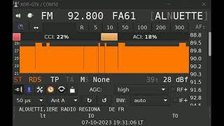 FM DX - Radio Alouette - 10kw - 1930 - 276 miles - TEF 6886 wit XDR- GTK software - 7th Oct 2023