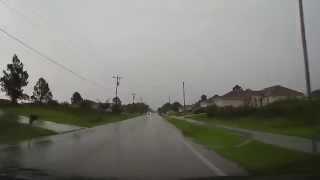 Driving around Lehigh Acres, Florida in a thunderstorm to Pizza Hut