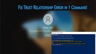 How to Fix Trust Relationship Error with 1 Simple Command | Test-ComputerSecureChannel