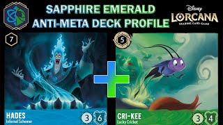 🟢 SAPPHIRE EMERALD DECK PROFILE - ANTI-META INSANE COMBO BUILD - Disney Lorcana