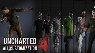 Uncharted 4  -  All Outfits/Skins/Taunts (All Customizations) Showcase