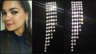 Como fazer brinco de strass - muito fácil - Tutorial / Earring shine