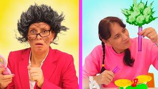 Olya and Granny Funny school story by Chiko tv