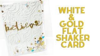 Flat Shaker Card | 12 Days of Cardmas | Day 9 | White on White Card | Tone on Tone Card