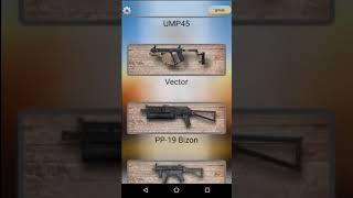 App that contains all sounds of weapons game with the history of the weapon, type, speed,damage