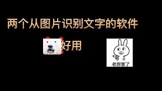 介绍两个从图片中识别文字的软件