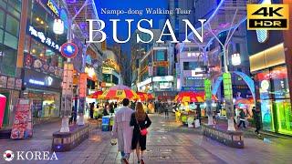 Busan Walking Tour | Evening Walk in Nampo-dong | South Korea | 4K HDR