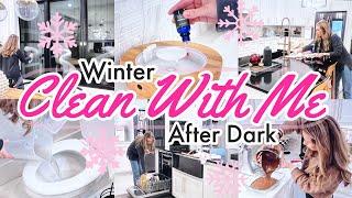 WINTER CLEAN WITH ME AFTER DARK // CLEANING MOTIVATION // NIGHTTIME CLEANING ROUTINE // MELINA BROOK