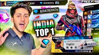 INDIA'S NO.1 RICHEST PLAYER MOST EXPENSIVE FREE FIRE ID WITH V BAGE AND 8 LAKH DIAMONDS- FREE FIRE
