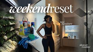 WEEKEND RESET VLOG | cleaning up + meal prepping + home updates