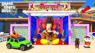 Franklin & Shinchan Celebrating Ganesh Utsav In GTA 5 || JNK GAMER