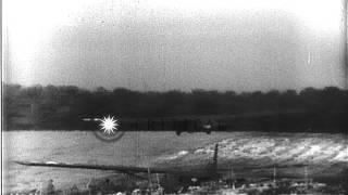 Glider CG-13 of the Allied Forces landing on enemy grounds during World War II. HD Stock Footage