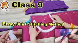 Perfect and easy shirt stitching method || Stitching course class 9 Shirt cutting method by fari