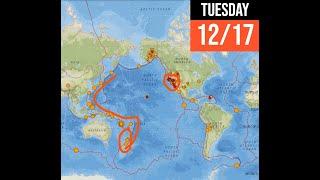 Numerous Aftershocks from 7.3 Eq Vanuatu. Northern California Earthquake update. 12/17/2024