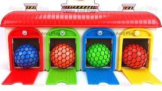 Learn Colors Tayo the Little Bus Slime Balls Garage Playset Surprise Toys Disney TMNT