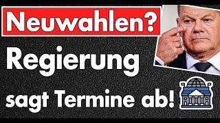 Neuwahlen? Regierung sagt Termine & Veranstaltungen ab! Fraktionen bereiten neue Wahlprogramme vor.