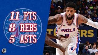 Paul George 11 pts 8 rebs 5 asts vs Pistons 24/25 season