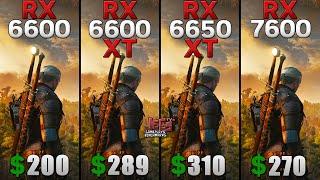 RX 6600 vs RX 6600 XT vs RX 6650 XT vs RX 7600 - Tested in 15 games