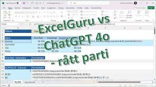 Excel på norsk: ExcelGuru vs ChatGPT 4o - rått parti