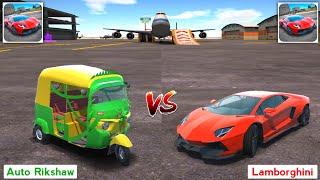 Ultimate Car Driving Simulator - Auto Rickshaw vs Lamborghini. Who Will Win?