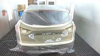 Car painting | Quick trunk paint job | (Wet on wet) non sanding primer method spray painting |