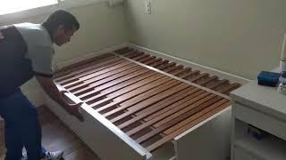 Cama de Solteiro que se Transforma em Cama de Casal e Bicama com Estrado Extra