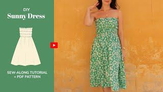 DIY Sunny Floral Shirred Midi Dress Tutorial - tintofmintPATTERNS