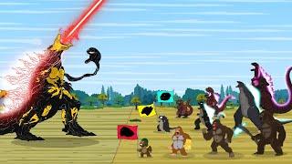 TEAM GODZILLA - TEAM KONG - TEAM SHIN vs EVOLUTION of VENOMZILLA: Size Comparison | Godzilla Cartoon