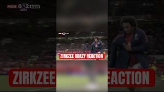 Joshua Zirkzee crazy reaction after being subbed off after 30 minutes  #manchesterunited