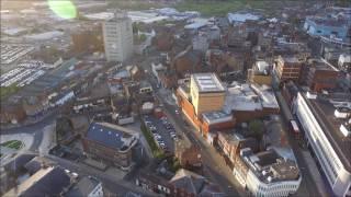 Aerial Drone Footage Hanley, Stoke on Trent, UK. 27th April 2017 Practise Flight.