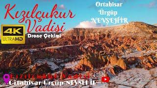 Kızılçukur Vadisi (Red Valley) / Ürgüp / Karlı Gün Batımı - 4K Drone Çekimi Uzun Versiyonu / 14.3.22