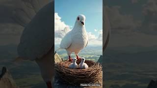 The story of a pigeon who makes his nest on a big mountain and loses his baby  #ai #pigeon #egg
