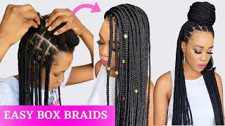 EASY BOX BRAIDS / RUBBER BAND METHOD/ Beginner Friendly / Protective Style / Tupo1