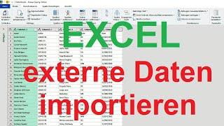 Excel 2019: CSV-Datei in Tabelle umwandeln - Power Query-Editor [importieren, externe Daten abrufen]