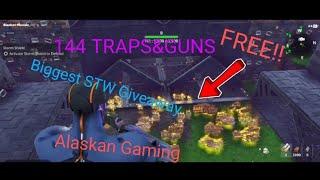 Live save the world 144 Giveaway Guns/Traps #fortnite #giveaway#savetheworld#stw#traps #live#short