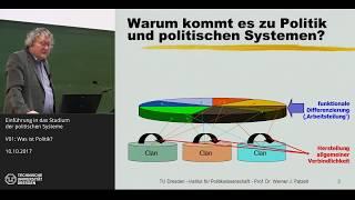 Grundkurs Politische Systeme - 1/14 - Was ist Politik? - Prof. Dr. Werner J. Patzelt