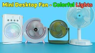 Mini Desktop Fan - Spray Fan, Colorful Atmosphere Lights And Cool Water Mist | Unboxing & Review