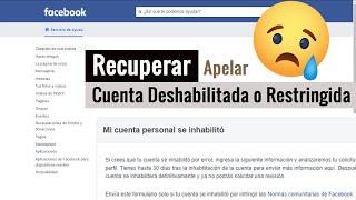 Recuperar cuenta Facebook inhabilitada o con restricciones 