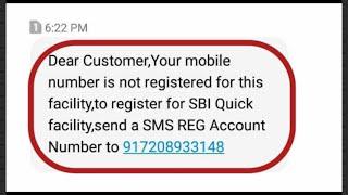 Dear Customer Your Mobile Number Is Not Registered Sbi Account