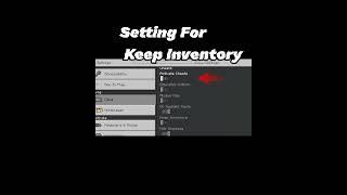 Setting For Keep inventory in Minecraft #shorts #minecraft #tech #trick #roukmarco_y #tranding