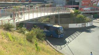 Champions League: FC Barcelona buses arrive at Lisbon stadium | AFP