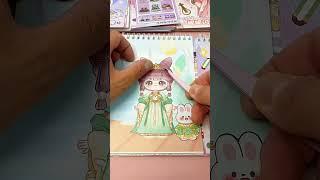 ASMR decorating princess with sticker dress #asmrpaper #stickers #decorating #paperdoll