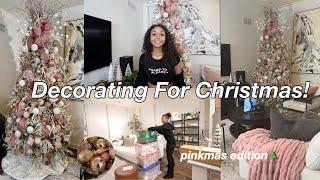 decorating my apartment for christmas | 2024 ULTIMATE christmas decorate with me *pinkmas edition*