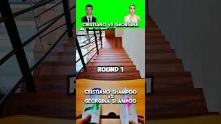 Fastest Down The Stairs! Cristiano Ronaldo Vs Georgina Rodriguez #asmr #speedtest #stairs #games