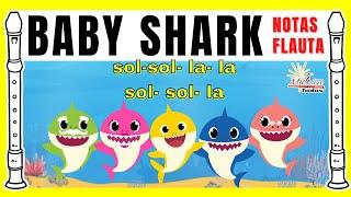 Baby Shark  ► FLAUTA DULCE   // SOLO 4 NOTAS -  Súper Fácil