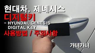 현대차, 제네시스 디지털키(digital key) 사용방법 /주의사항 - 가니가니