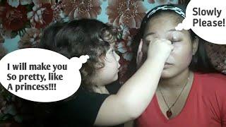 MY DAUGHTER DOES MY MAKE UP |PRINCESSLOKKERS |  SHE SO FUNNY