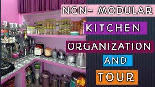 KITCHEN ORGANIZATION & TOUR | NON-MODULAR KITCHEN ORGANIZATION | MONIKA MAKEOVER GALLERY |