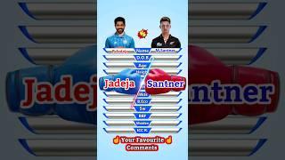 Ravindra Jadeja vs Mitchell Santner | Last 20 Innings ODI Bowling Comparison | #shorts